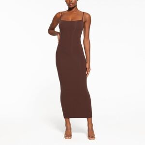 2. NWT SKIMS FITS EVERYBODY LONG SLIP DRESS IN COCOA